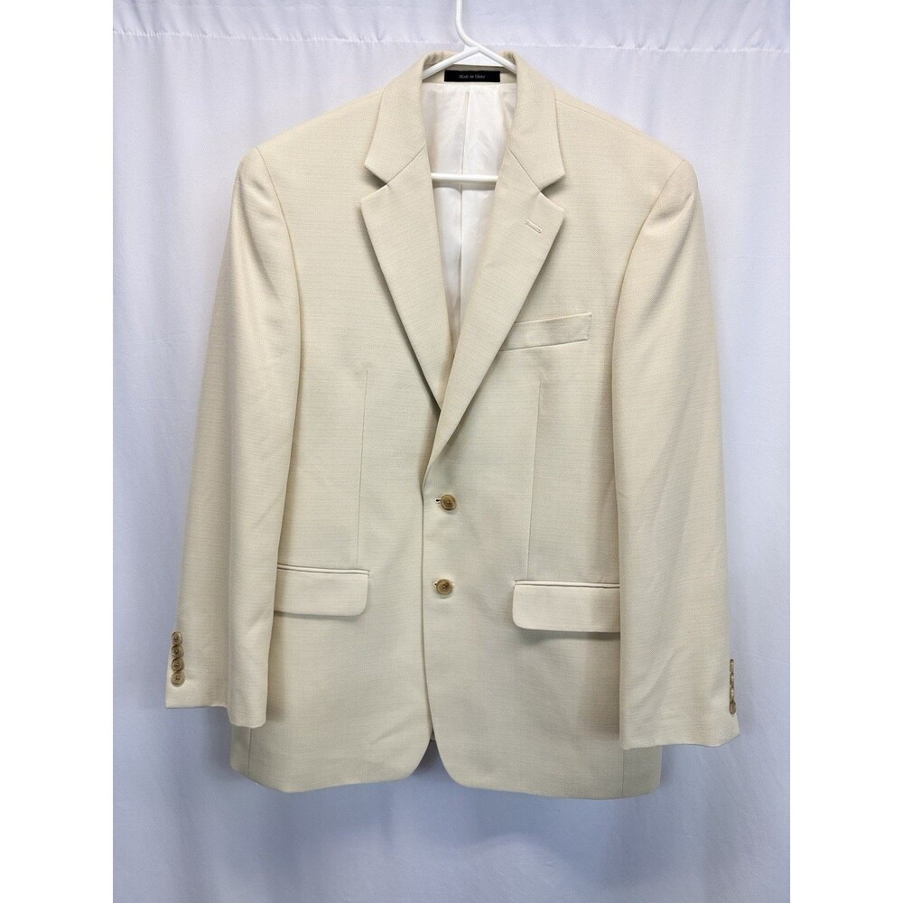 Lauren Ralph Lauren Sport Coat Blazer Mens 40R Ivory Cream 2 Button Classic